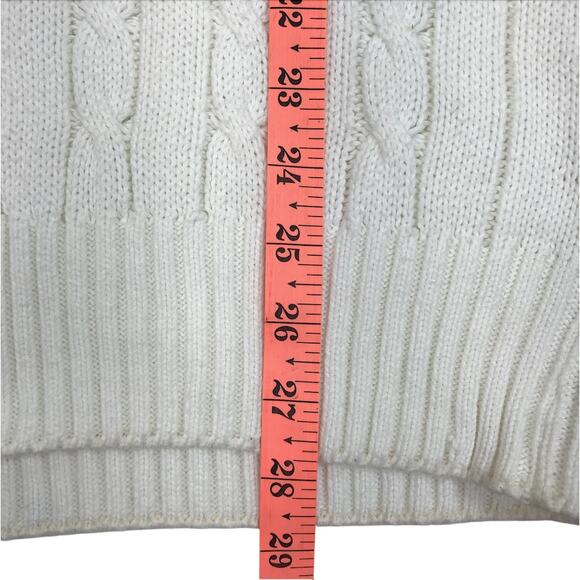 PRINGLE Of Scotland V-Neck Fisherman Sweater Sz S Ivory Golf Tennis Timeless EUC - Picture 9 of 9
